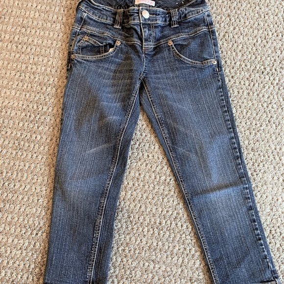 JEANS - sz 1 Vintage TOMMY JEANS Hilfiger capri stretch embroidered juniors - Picture 2 of 11